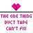 A contact sheet of five pixel art frames showing broken hearts with text "THE ONE THING DUCT TAPE CAN'T FIX" in various colors, arranged in a 3x2 grid with the bottom-right frame missing.