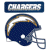 A pixelated contact sheet showing two frames of an animated NFL team icon featuring a football helmet and website branding.