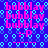Pixelated blue background with cyan circular patterns, repeated pink text 'bobblay', and a ':P' smiley face on each side.