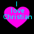 Four identical pink heart-shaped icons with cyan text reading "I love Christian" on a black background, arranged in a
