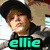 Six show a person in various poses with 'ellie' text in different colors across each