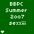Green background with repeated white text 'BBPC Summer 2007 sexxiii' and white star symbols in a pattern