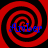 Four identical red and black spiral patterns arranged in a with blue text reading 'Amber' overlaid on each spiral