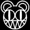 Two white line-art cartoon heads with large rounded ears on black background; left head shows 'DS' letters, right head has horizontal eye lines.