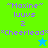 Pixelated text and star symbols on a split background with green and blue sections, showing animation changes between frames.