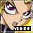 Two side-by-side animated frames of a pixelated anime-style character with purple eyes and yellow hair, each displaying the text "YUGIOH!" at the bottom.