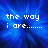 Pixelated blue background with white text reading "the way i are......." on left and "ROX!!!!!!!!" on right.