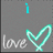 Animated icon with gray background showing text and heart symbols changing across frames.