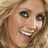 A woman with blonde hair and blue eyes smiles broadly, showing white teeth in three distinct cropped views of her face.