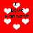 Red background with white pixelated hearts and black text reading "I Love Hannah!!" in multiple positions.
