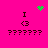 Pixelated icon with pink background showing 'I <3' text and question marks, featuring green heart and particle animations.