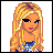 Pixel art buddy icon featuring a blonde cartoon woman on left and pink gradient text "Blonde is Beautiful!" on right, displayed as a 48x48 static frame in a contact sheet.