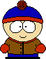Two pixelated cartoon characters in identical outfits with differing eye expressions, one with wide eyes and the other with narrowed eyes.