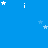 Blue background with scattered white and light blue stars and lowercase 'i' characters, one gray rectangle in bottom right corner.