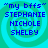 "my bfss" text above three names on a cyan spiral background with no visible animation changes.