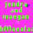 A static image with bright pink background displays green text and purple pixel clusters in four quadrants.