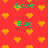 Red background with repeating orange pixel hearts and green text reading "Love" or "Bug" in a pattern