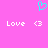 A static pixel art image with a bright pink background, featuring a cyan heart-shaped icon above two repeated white text-and-symbol pairs.