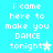 Pixelated text on cyan background with two variations of a star symbol replacing the exclamation mark in 'tonight!'