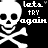 Black-and-white pixelated image of a skull and crossbones repeated in a pattern with text "lets try again" below each icon