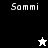 Pixelated 'Sammi' text appears on black, white, and gray backgrounds with a star icon alternating between white and black.