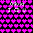 Pixelated icon with two identical sections showing "Olivia" and "I <3 U" text over a heart pattern background that shifts from bright pink to dark purple.