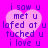 Pixelated text and heart shapes on a bright pink background with purple lettering.
