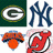 Pixelated sports team logos and text on blue/gray backgrounds with 'SUCK!!!!!' in white.