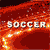 Animated soccer-themed buddy icon with fiery background and moving ball across 7 frames in a contact sheet layout.