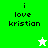 Green and white pixelated icon with text 'i love kristian' and a small star symbol.