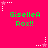 Bright pink background with green text reading 'GiselleA Rox!!' repeated across the image, surrounded by white and pink star-shaped pixel clusters.
