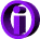 Purple and pink circular icons with an 'i' symbol inside, displayed in a of twelve views showing different angles and states