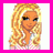 A 2x2 contact sheet of four distinct pixel art images: a blonde cartoon girl, pink text with flower shapes, a waterfall scene with