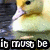 Animated sequence of a duckling in water with text overlays reading "it must be a crime to" and "this cutell".