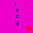 A static image with a bright pink background displays vertical blue text and red star symbols in different positions