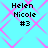 Pixelated text 'Helen Nicole #3' appears four times on a cyan background with pink diamond patterns, arranged in a with slight variations in pattern alignment across observations