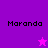 Four display 'Morando' text with a star icon changing color between purple and pink backgrounds