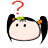 Four pixelated cartoon character head icons arranged in a , each with black pigtails and green hair accessories, displaying question mark or exclamation mark symbols above their heads