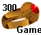 Animated contact sheet showing three frames of a pixelated gold ring icon with red gem and "Game" text, each frame displaying the same static image.