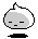 Four pixel-art frames of a gray and white cartoon character with varying expressions on a transparent background.