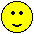 Three yellow pixelated smiley faces with black outlines and varying eye shapes on a gray background.