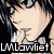 Pixelated anime-style character with dark hair and closed eyes, wearing a gray top with a bow, holding a hand near the mouth, with 'LMLawliet' text at bottom left and a blue heart in top right.
