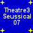 Blue background with yellow stars and white text reading 'Theatre3 Seussical 07' in four identical arranged in a
