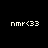 Four identical pixelated text icons arranged in a on black background, each displaying 'nmr<33' with white blocky characters