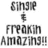 A four- displays text and symbols: 'SINGIE FREAKIN AMAZING!!' in gray, a red date '8/14/08', 'The Best Day EVER!' with a heart symbol