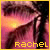 A close-up of a person's face with long dark hair, showing the name 'Rachel' in yellow text below. The border color changes across frames.