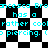 A pixelated image with cyan text on a black-and-white checkered background, showing repeated phrases about a nose piercing.