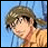 Anime-style character with light brown hair and glasses, wearing an orange shirt, against a blue background with black text reading 'AnimeIM' and 'com'.