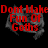 Red text on a black background with grayscale rose graphics, displaying two separate phrases across the image.