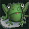 Animated sequence showing a green frog, candle-lit moon, child's face, hand, sailboat, church, angelic figures, doves, and envelope icons in pixelated